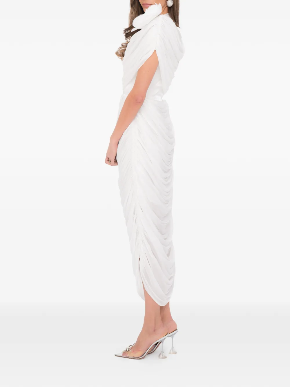 Ana Radu Fleur midi-jurk Wit