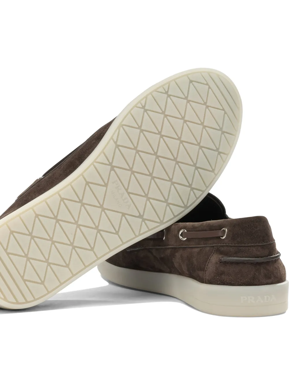 Prada lace-up suede boat shoes Bruin