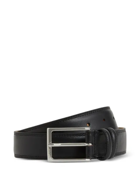 Boggi Milano double-stitched logo buckle belt