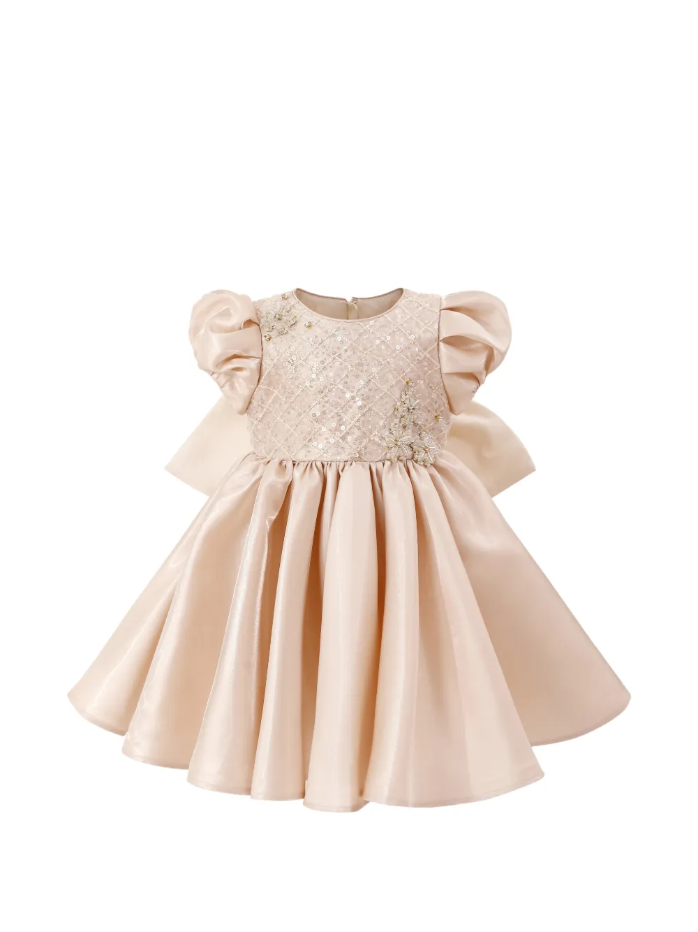 Tulleen satin bow dress - Toni neutri