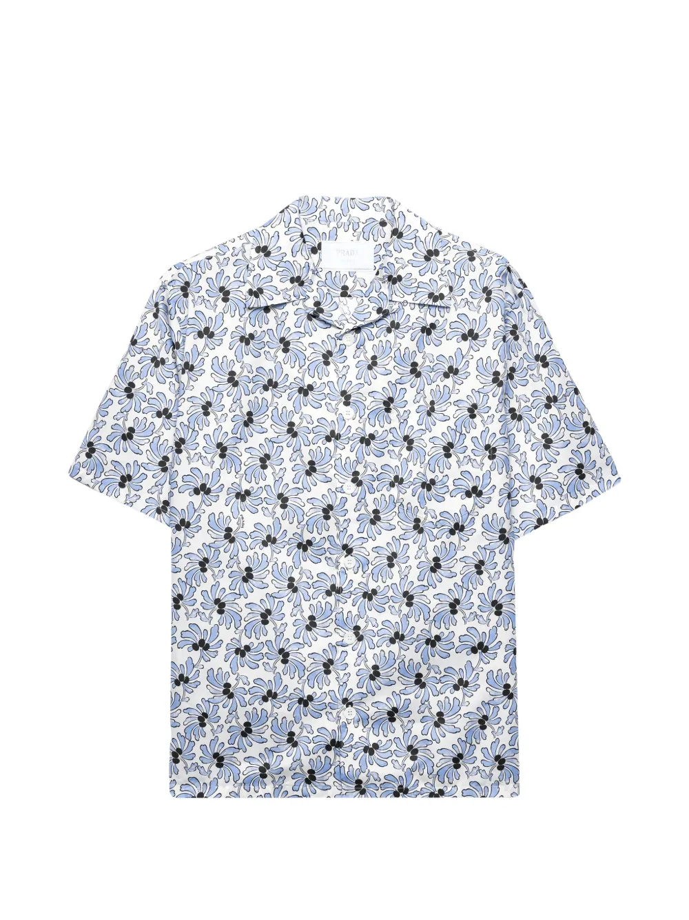 Prada printed cotton blend bowling shirt - Weiß