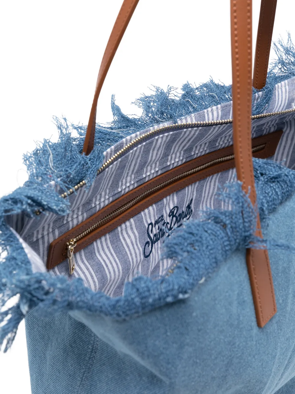 MC2 Saint Barth Strandtas met franje Blauw