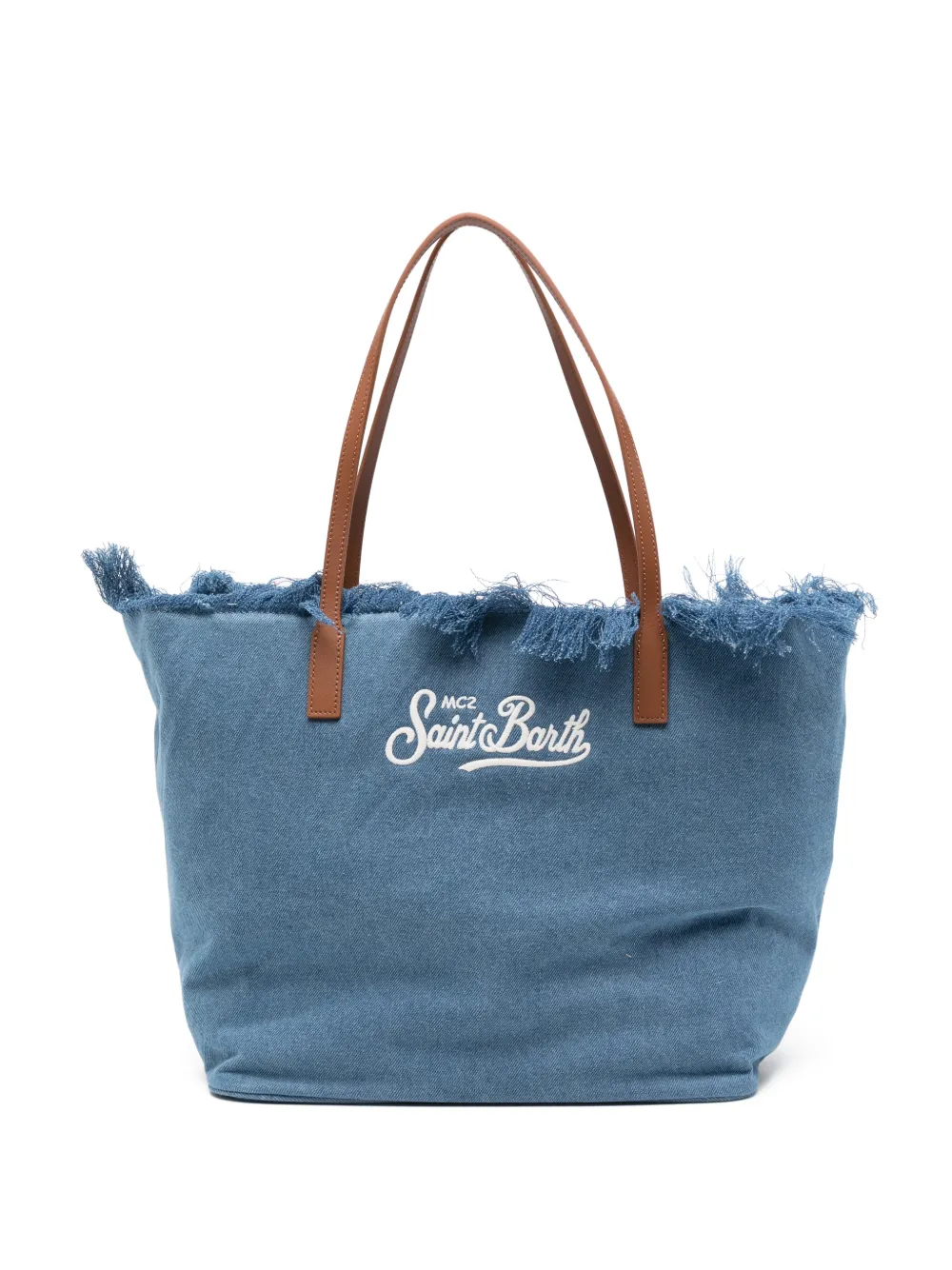 MC2 Saint Barth Strandtas met franje Blauw