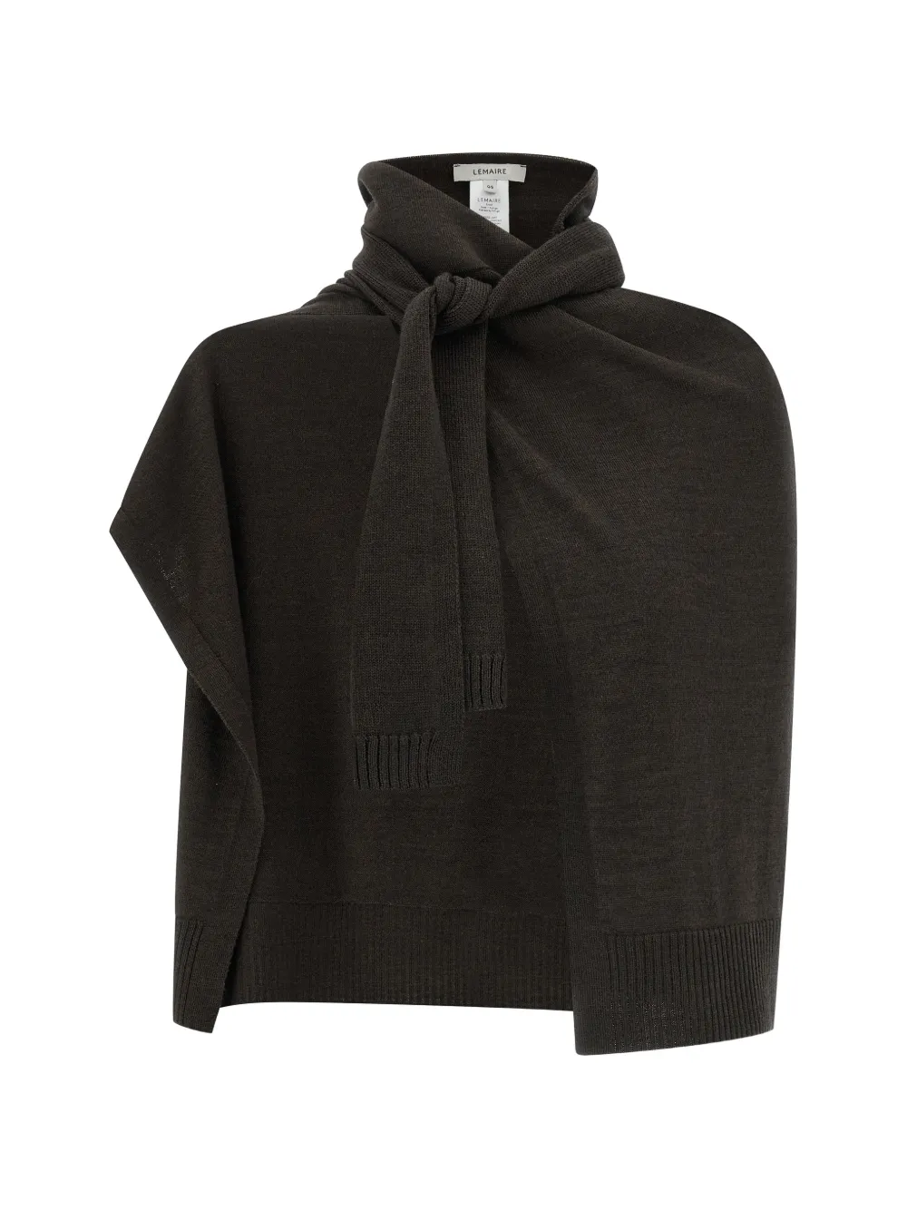 LEMAIRE Trompe-l œil wool scarf - Marrone