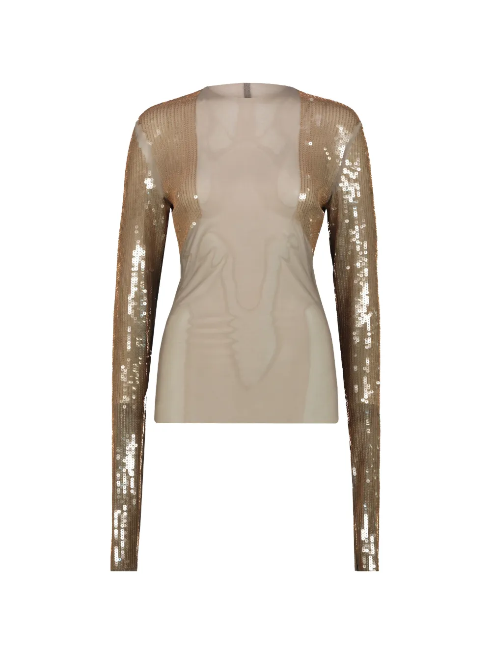 Rick Owens sequin long-sleeve top - Oro