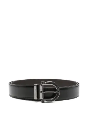 Ferragamo ガンチーニバックル レザーベルト | グレー | FARFETCH JP