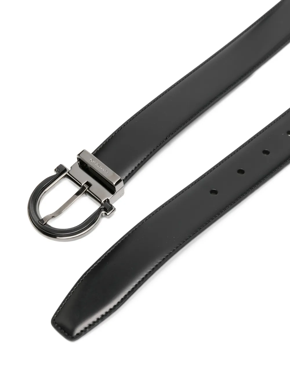  Ferragamo Gancio-buckle Leather Belt - Black 