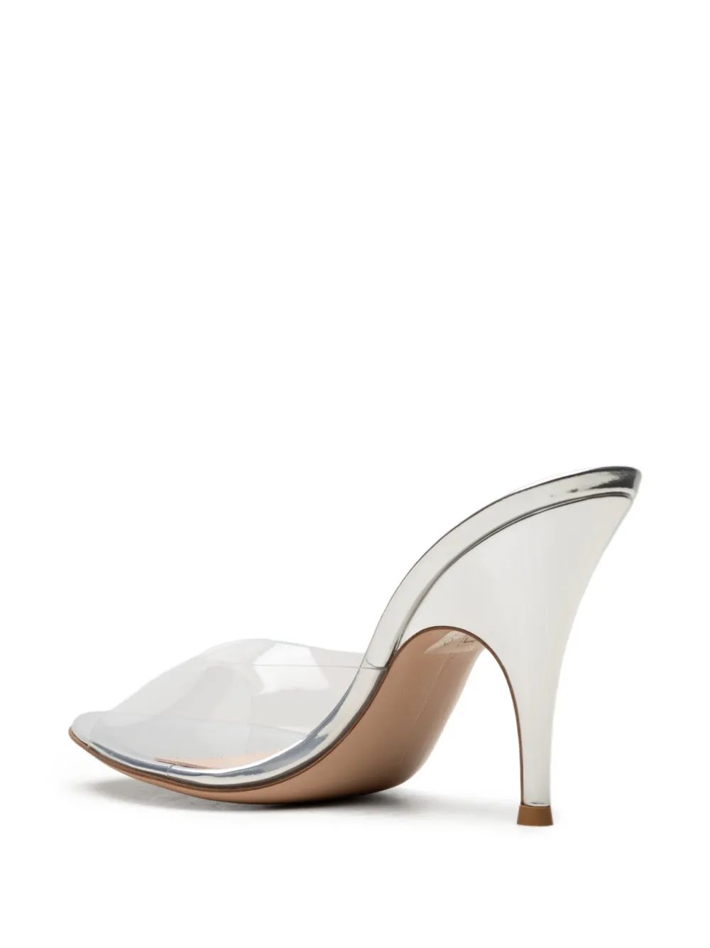 Gianvito Rossi Sofia metallic transparent-strap mules Wit