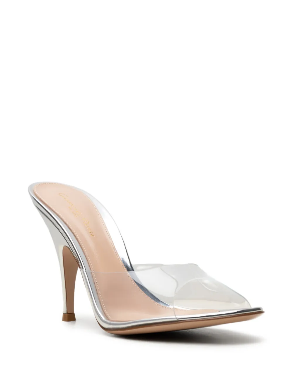Gianvito Rossi Sofia metallic transparent-strap mules Wit