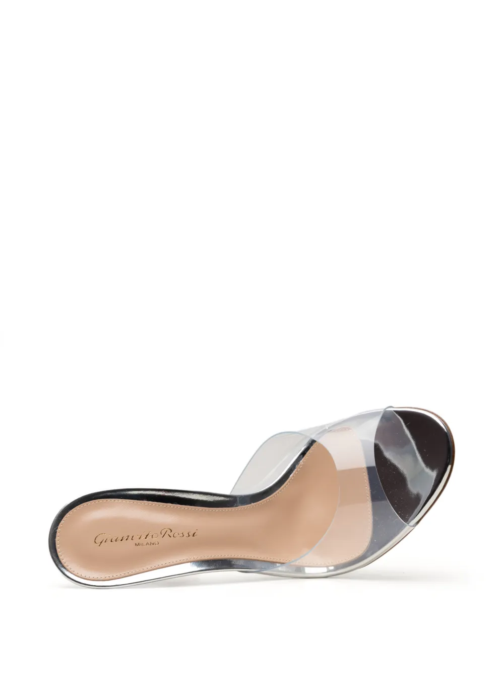 Gianvito Rossi Sofia metallic transparent-strap mules Wit