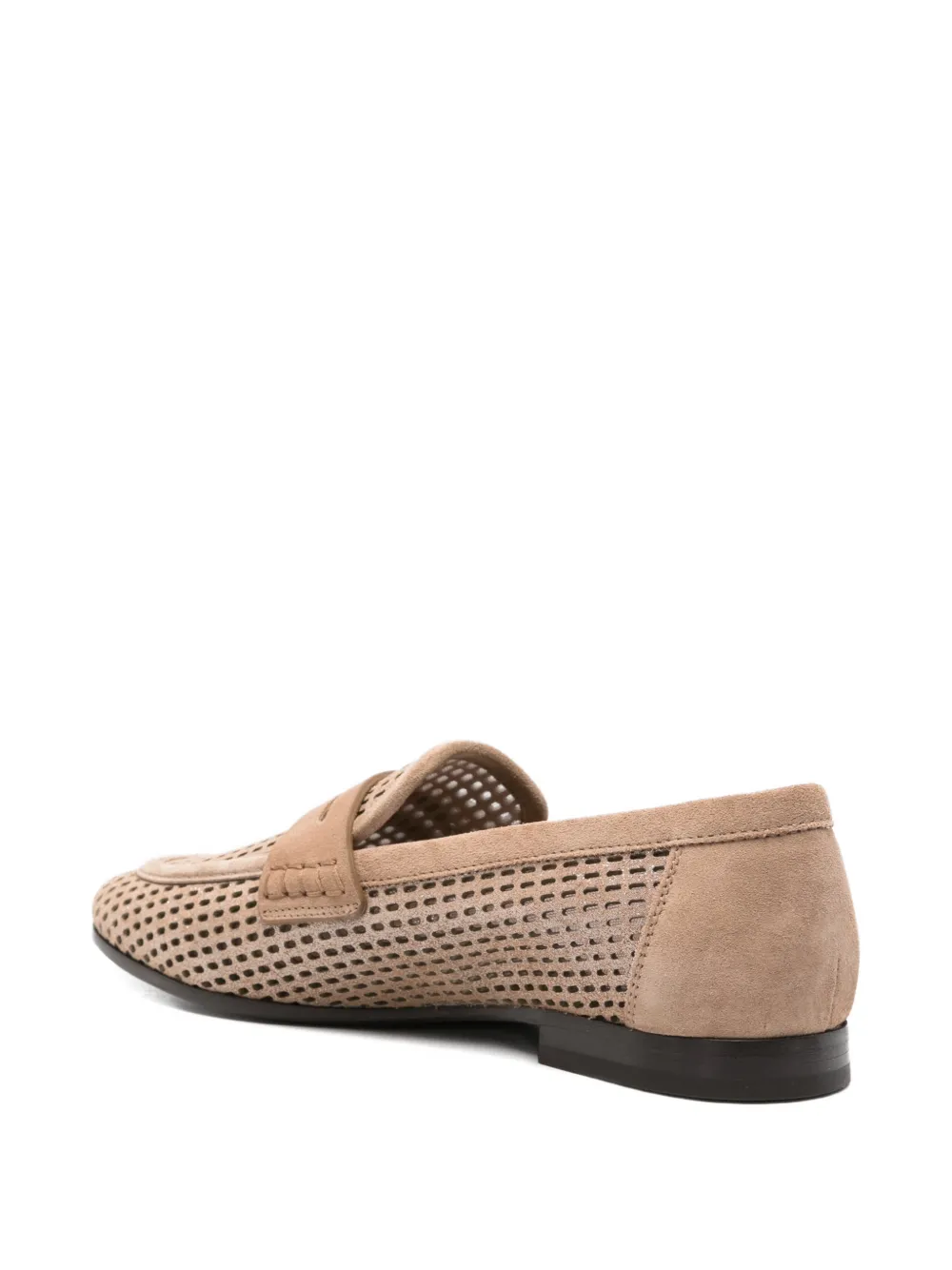 Brunello Cucinelli perforated suede loafers Beige