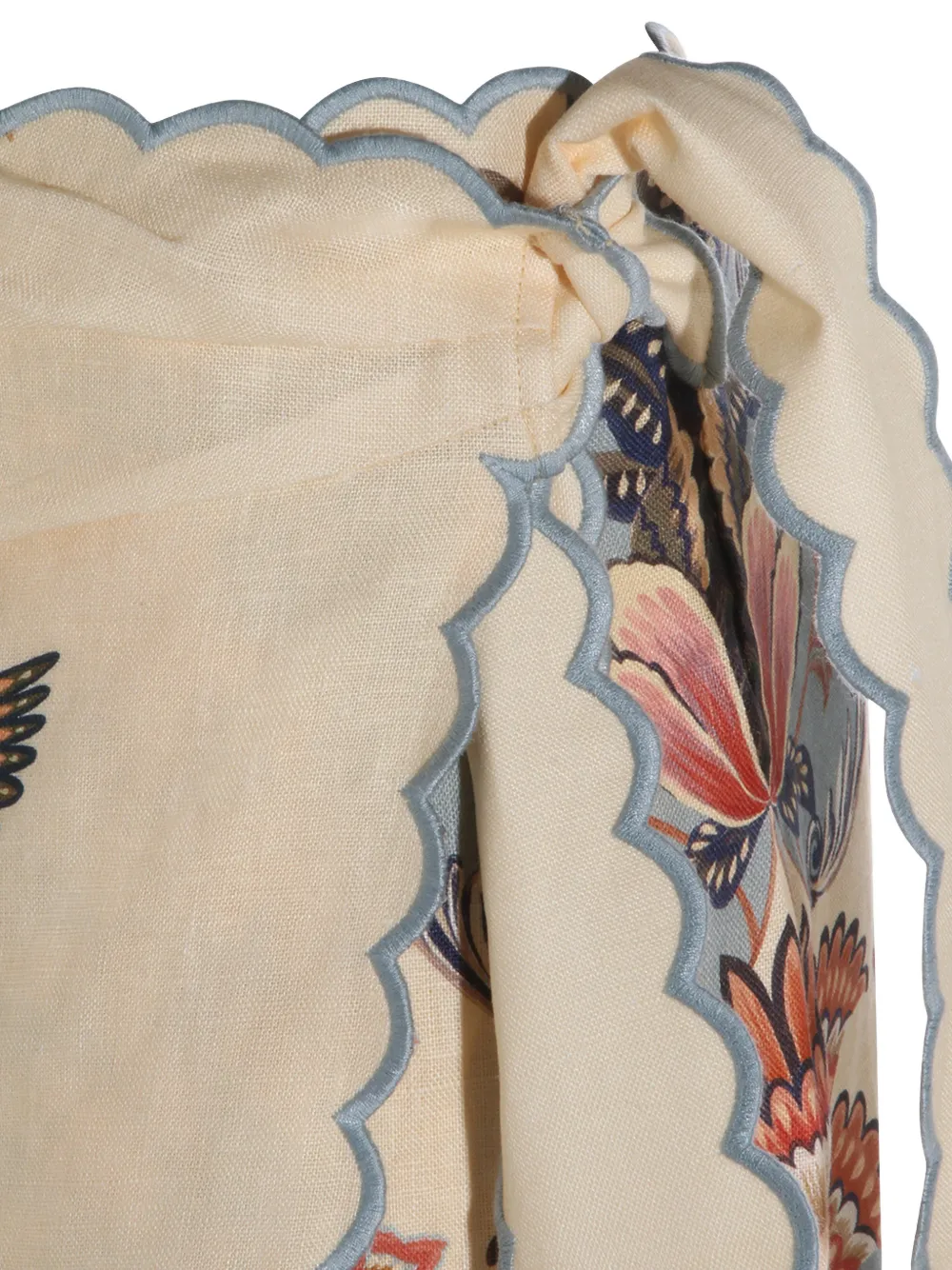 FARM Rio Rok met gewelfde afwerking en bloemenprint Beige