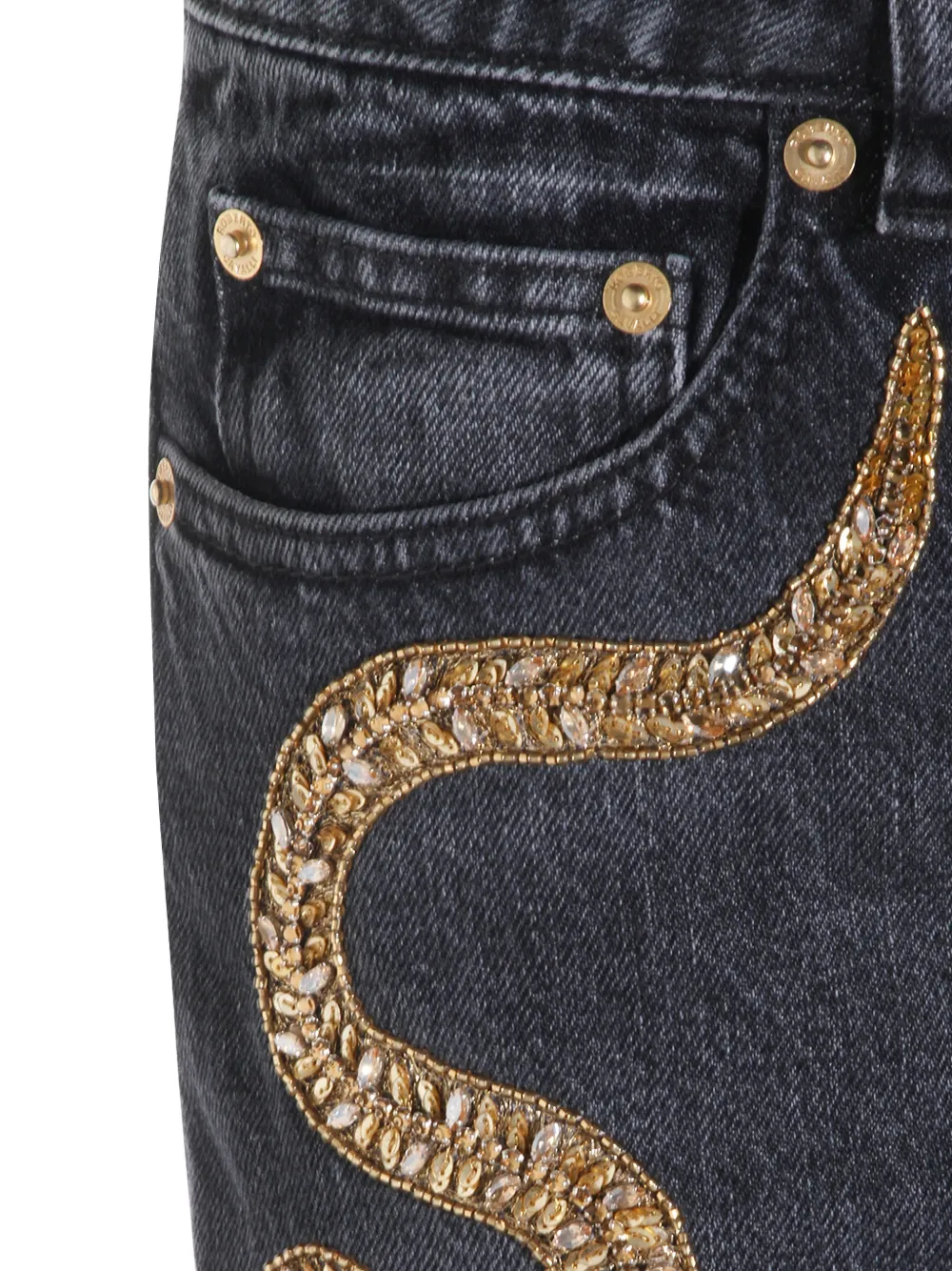 Roberto Cavalli Jeans met verfraaid detail Grijs