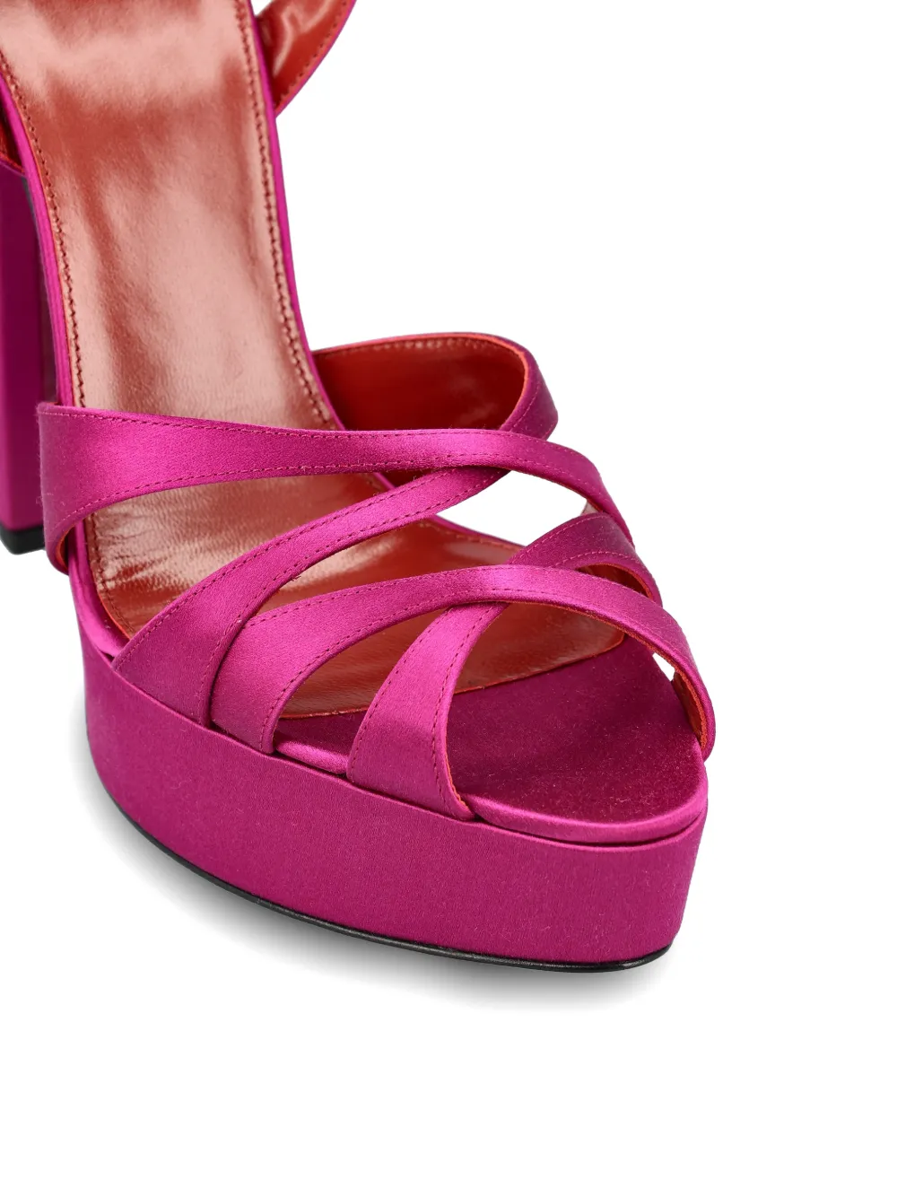 Saint Laurent criss-cross platform sandals Roze