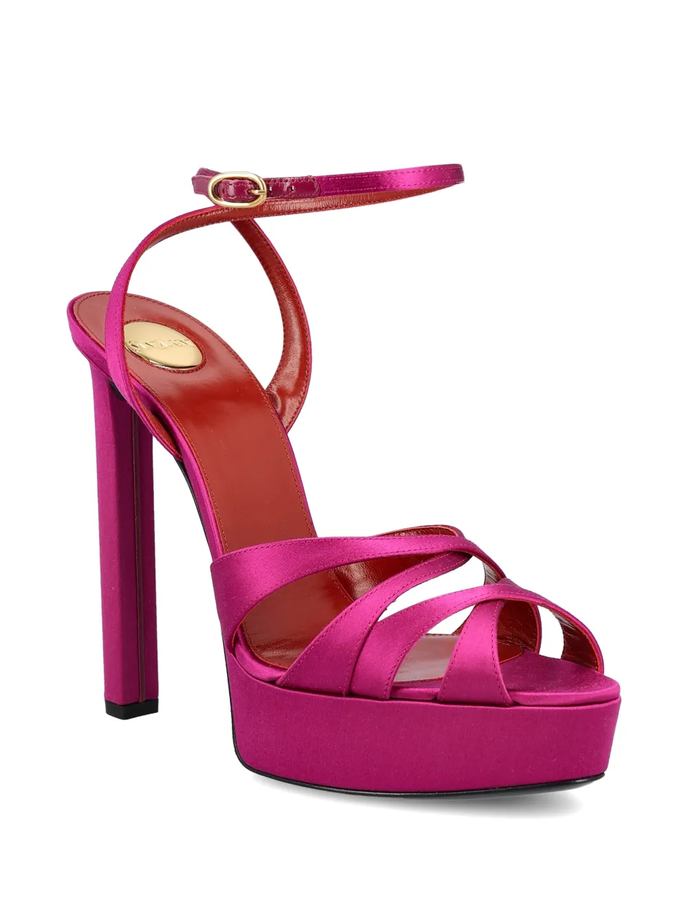 Saint Laurent criss-cross platform sandals Roze