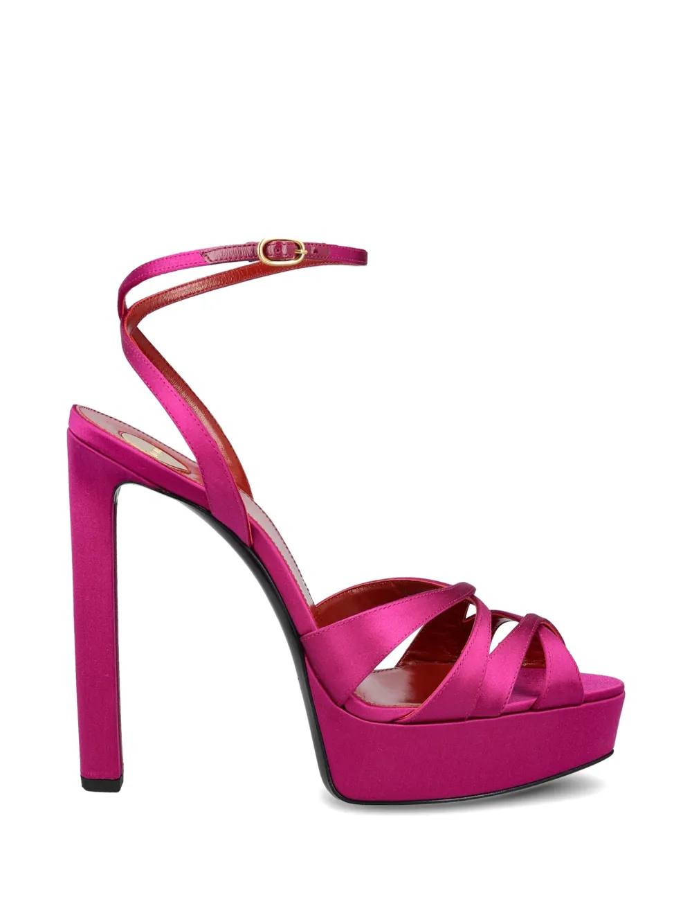 Saint Laurent criss-cross platform sandals Roze
