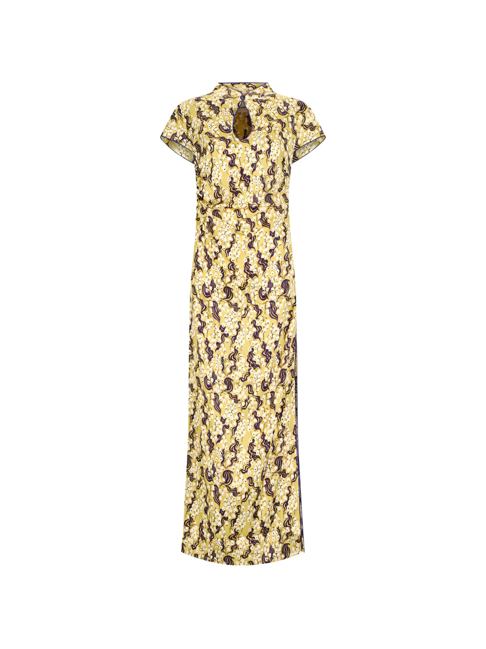 DES PHEMMES floral-print midi dress - Yellow