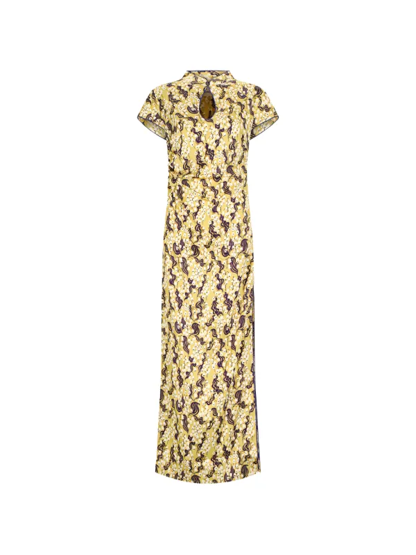 DES PHEMMES floral-print Midi Dress | Yellow | FARFETCH KW