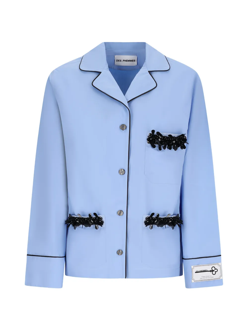 DES PHEMMES embellishment shirt - Blu