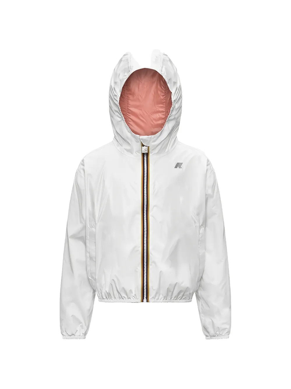 K Way Kids hooded zip-up jacket - Bianco