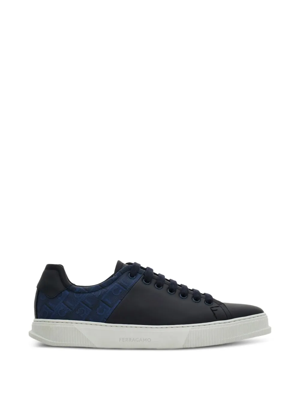 Ferragamo logo-print leather sneakers - Blu