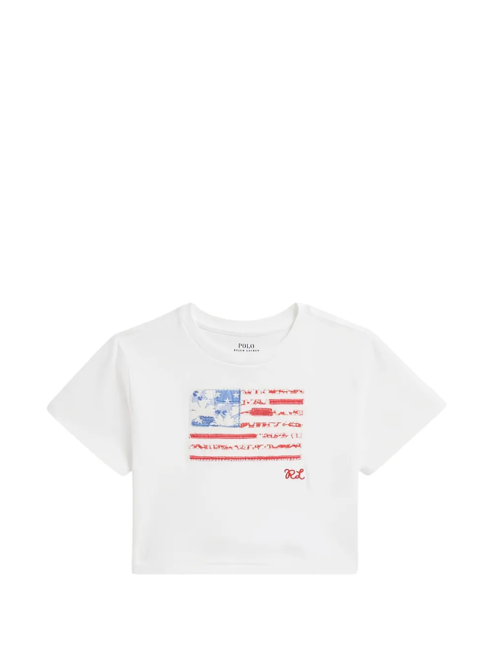 POLO RALPH LAUREN KIDS flag-print T-shirt - Bianco