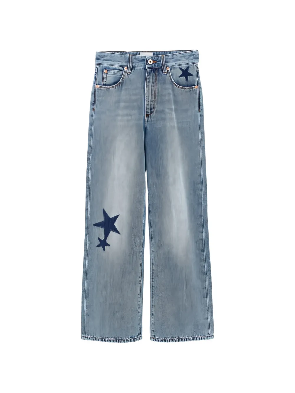 Bellerose Kids star-detail denim jeans - Blu
