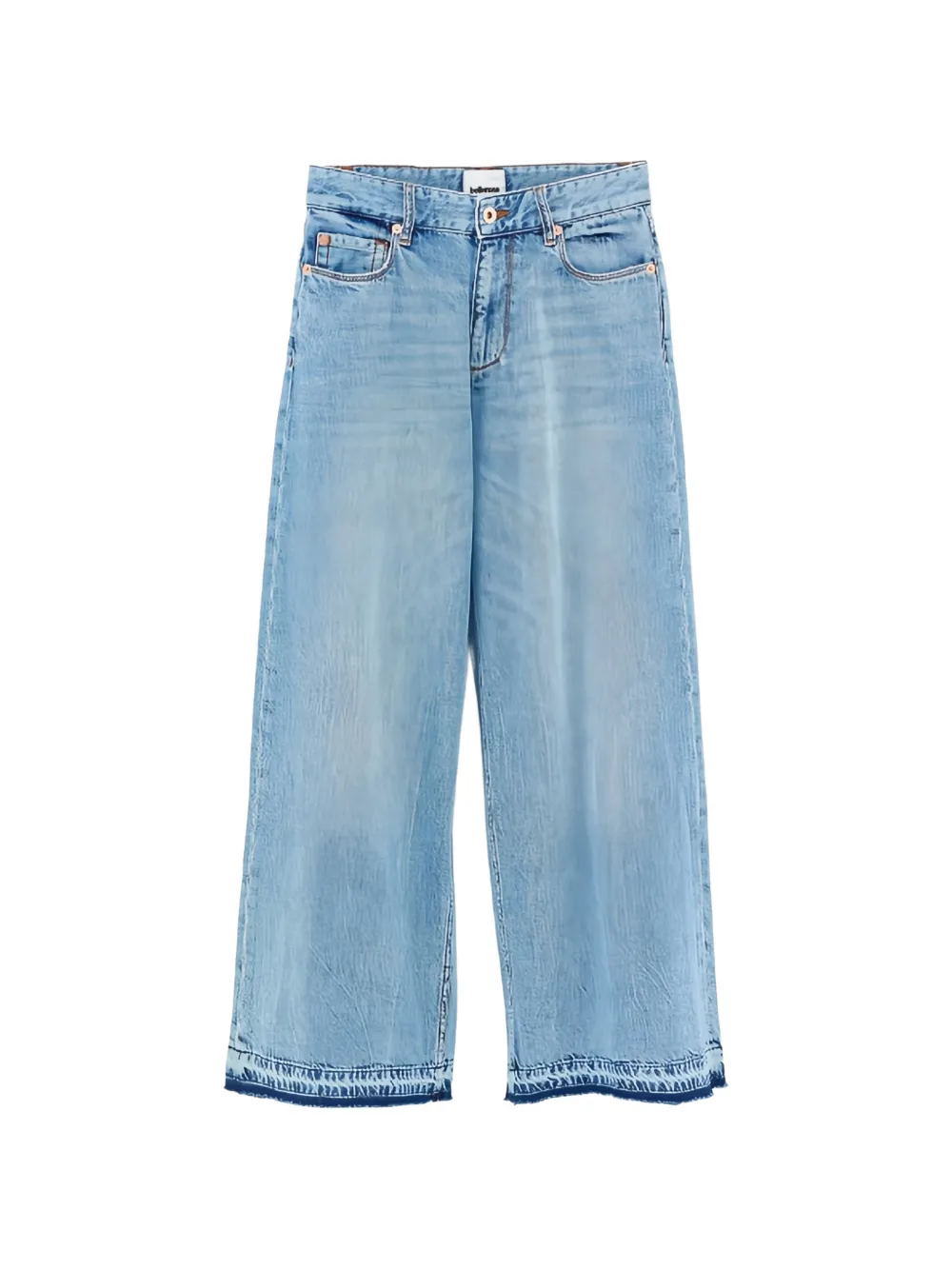 Bellerose Kids frayed five-pockets jeans - Blu