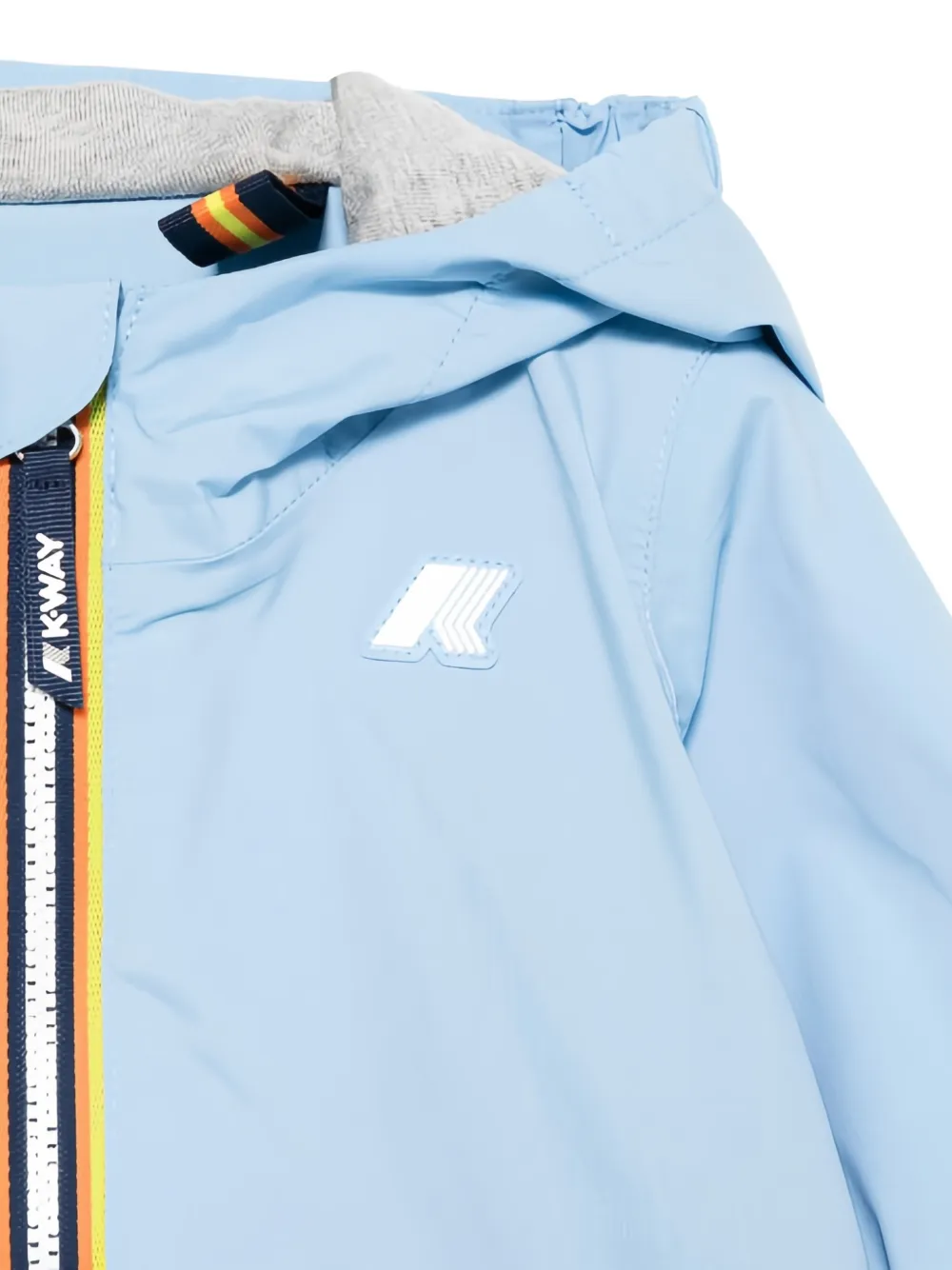 K Way Kids E. Jack regenjas met capuchon en rits Blauw