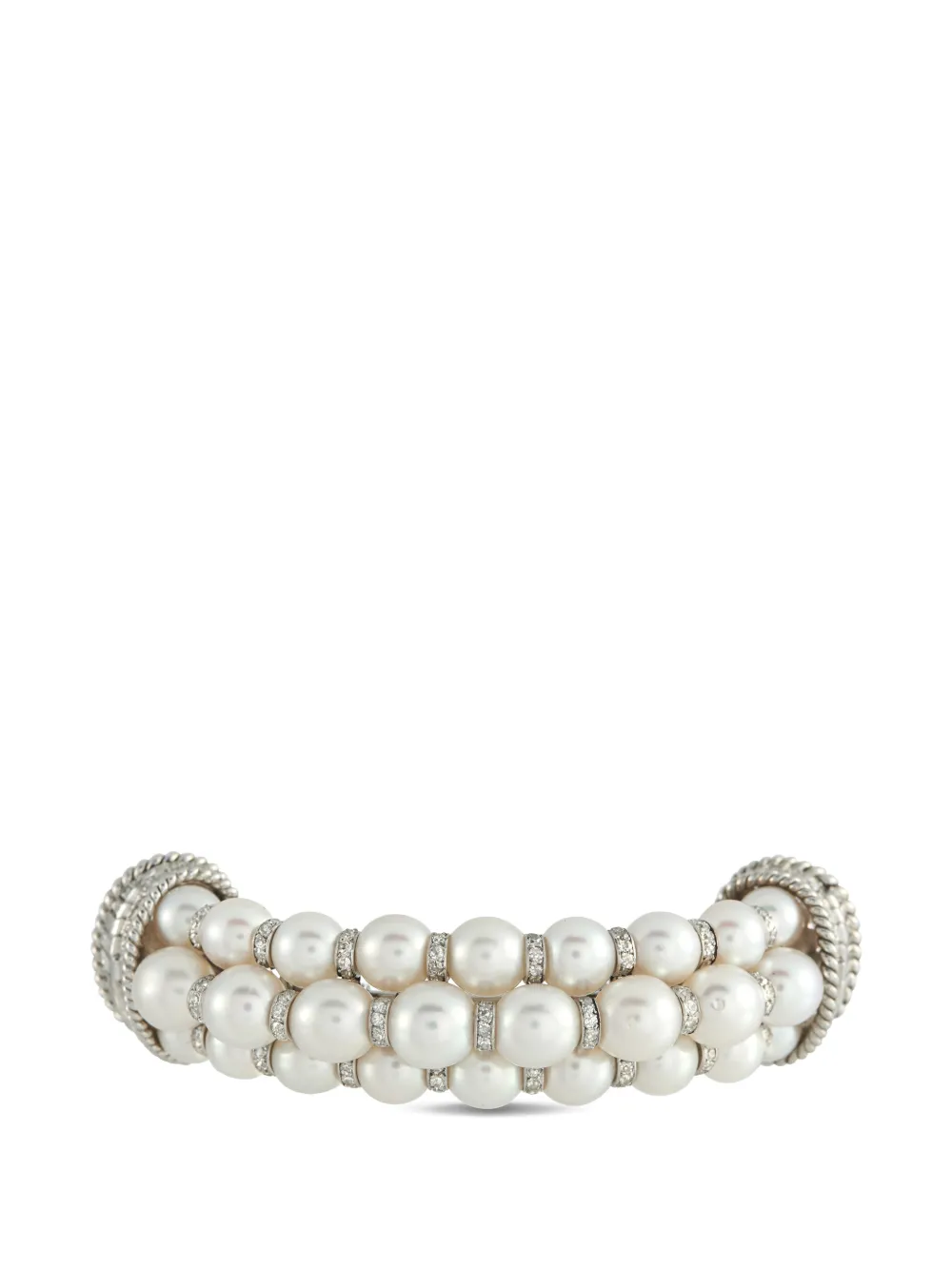 LB Exclusive diamond pearl brooch - Weiß