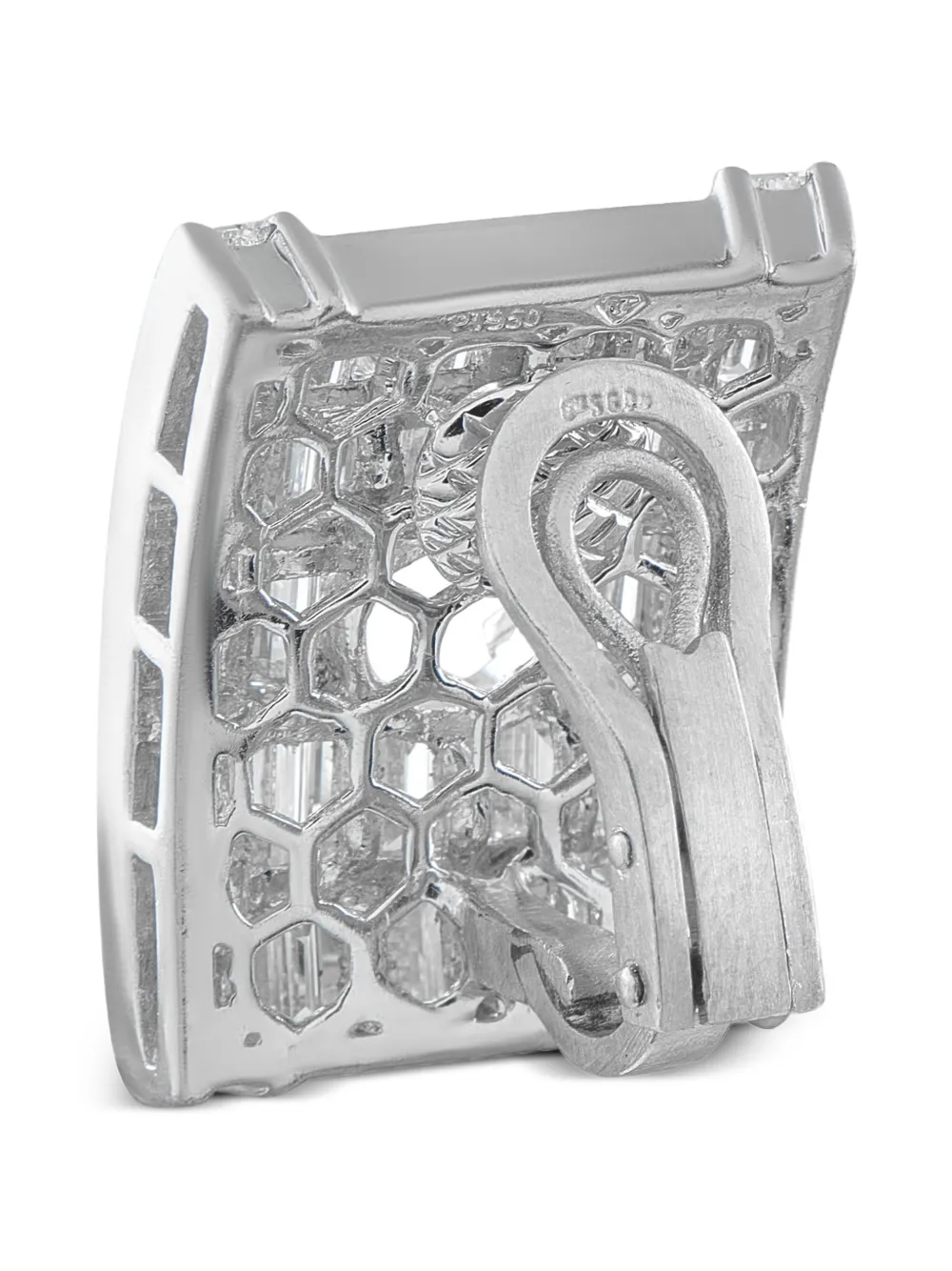 Diamond Platinum Clip-On Earrings