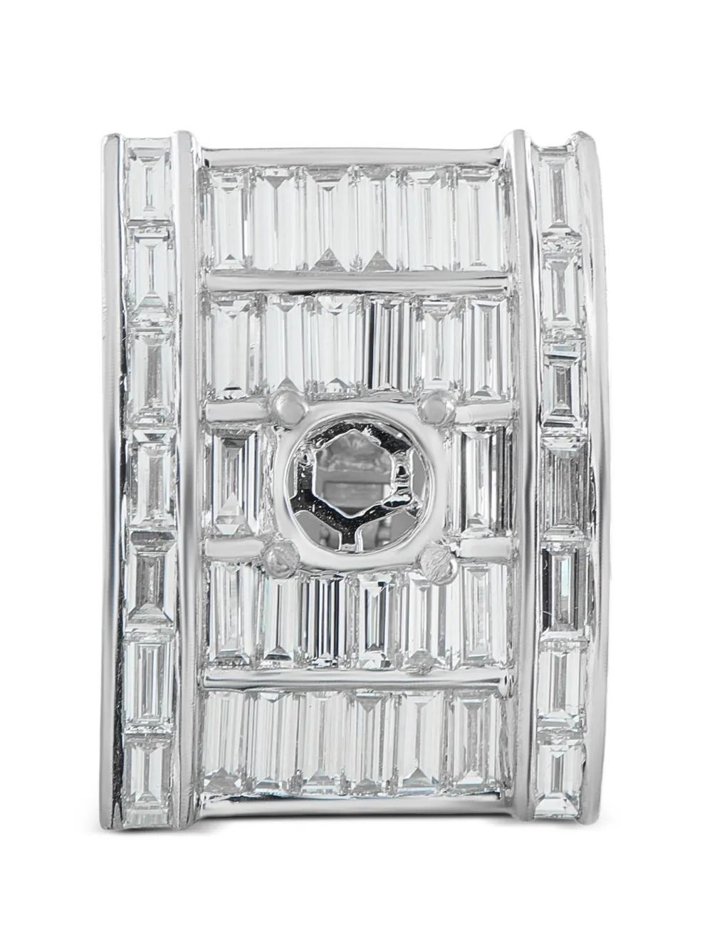 Diamond Platinum Clip-On Earrings