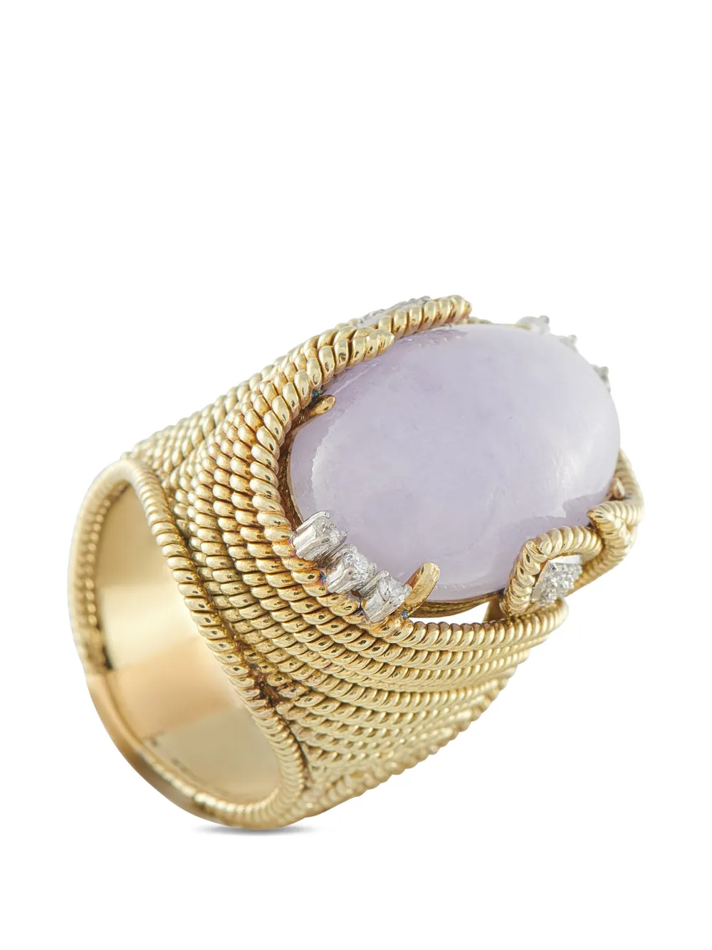 LB Exclusive diamond jade yellow gold ring - Giallo