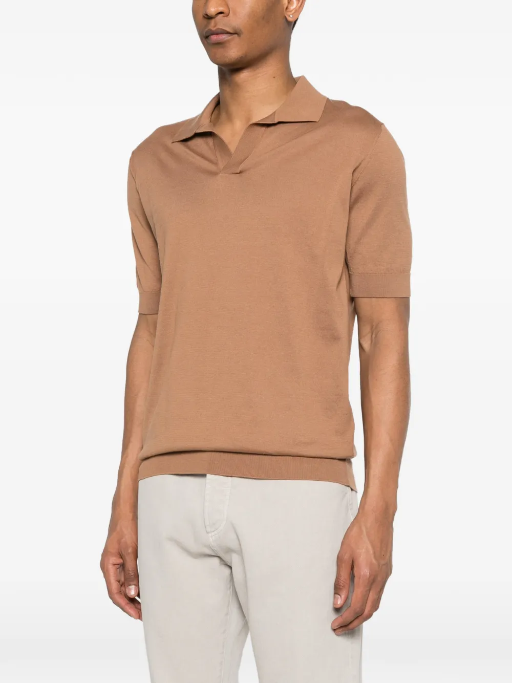  Lardini Collar Polo - Brown 