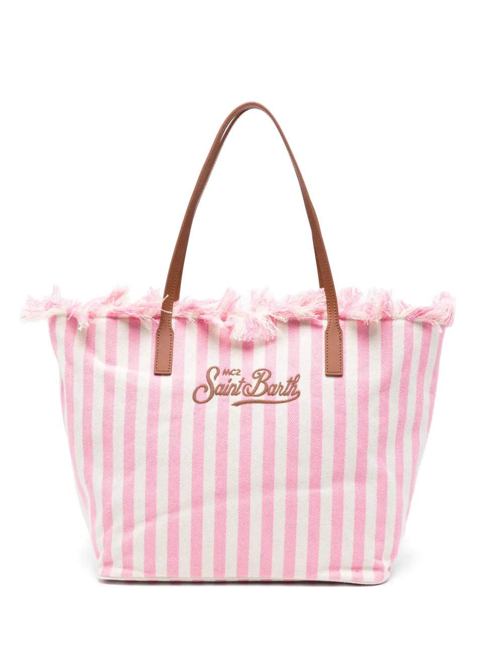 MC2 Saint Barth striped beach bag – White