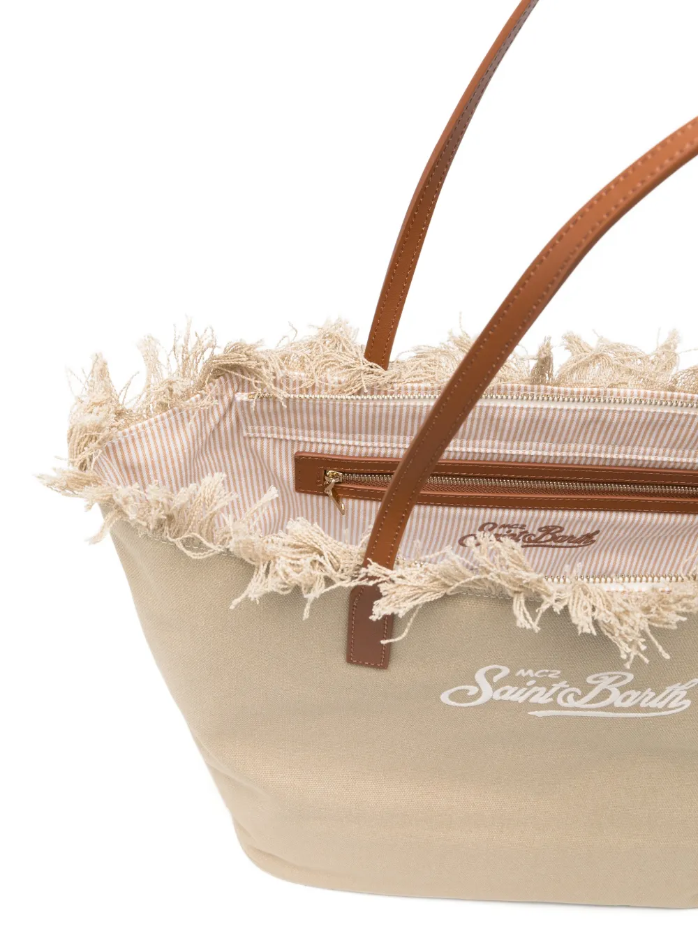 MC2 Saint Barth City shopper met franje Beige