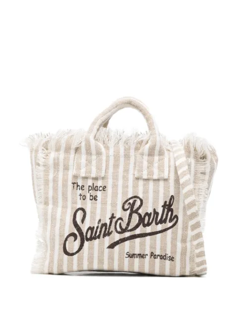MC2 Saint Barth Vanity striped fringed mini bag