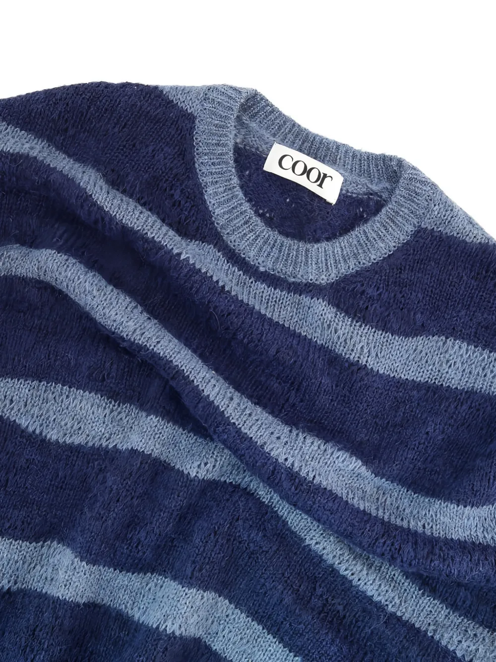  Coor Stripe-pattern Sweater - Blue 