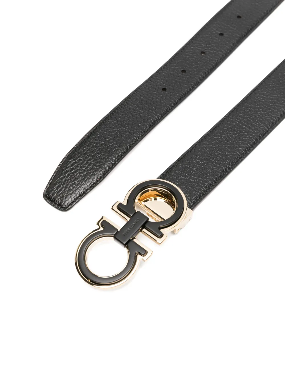  Ferragamo Logo-buckle Leather Belt - Black 
