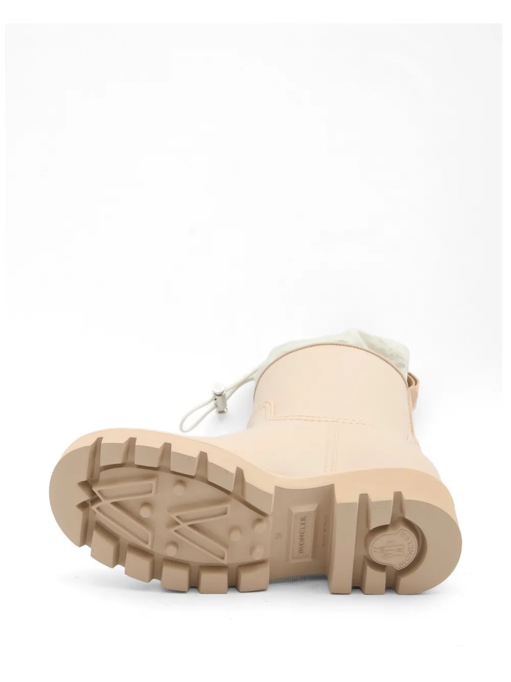 Moncler drawstring-closure logo-patch boots Beige