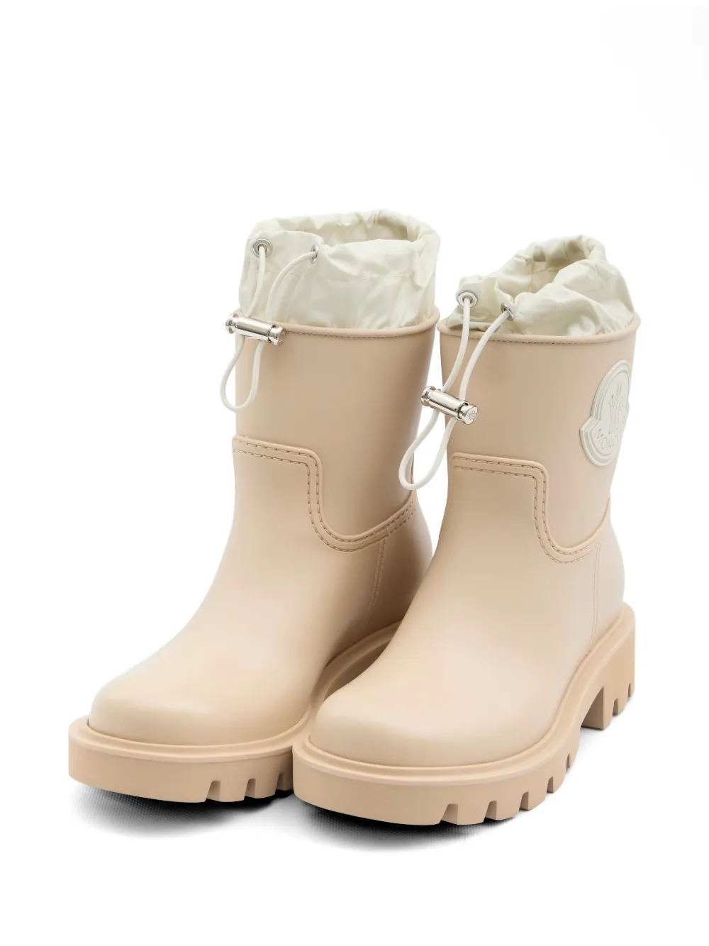 Moncler drawstring-closure logo-patch boots Beige