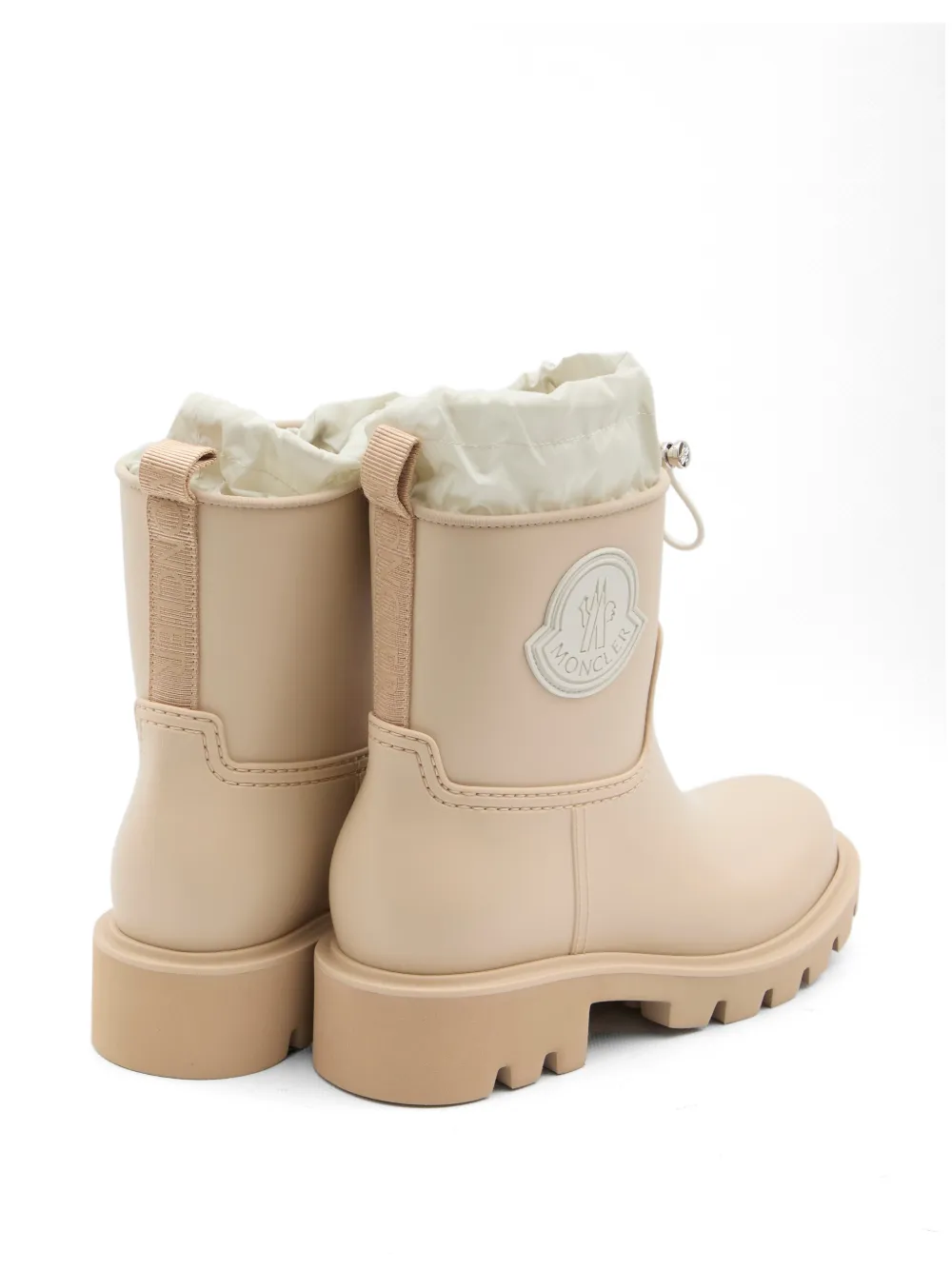Moncler drawstring-closure logo-patch boots Beige