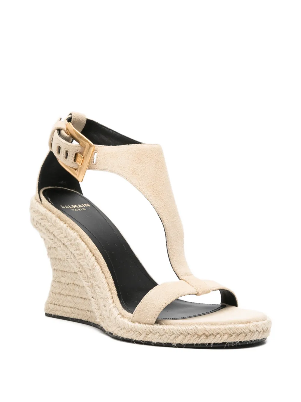 Balmain Anthem wedge espadrilles Beige