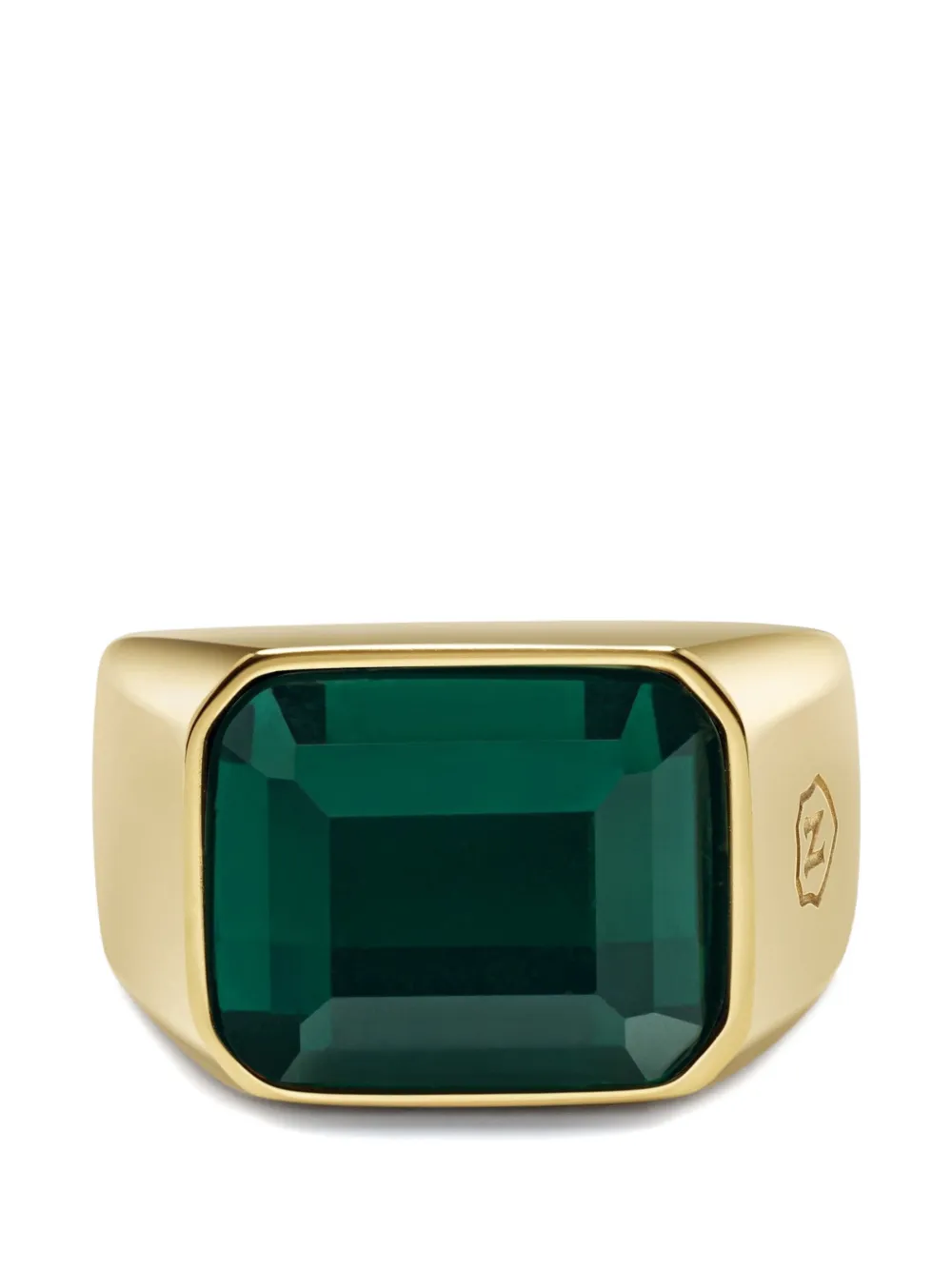 Nialaya Jewelry green zircon signet ring - Oro