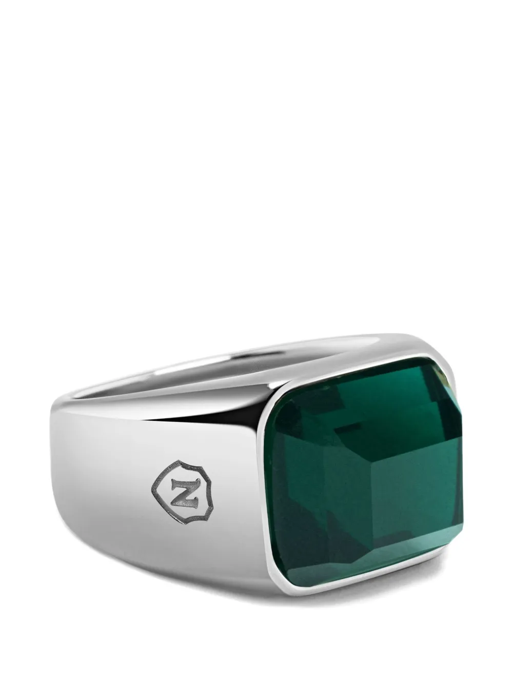 Green Zircon Signet Ring