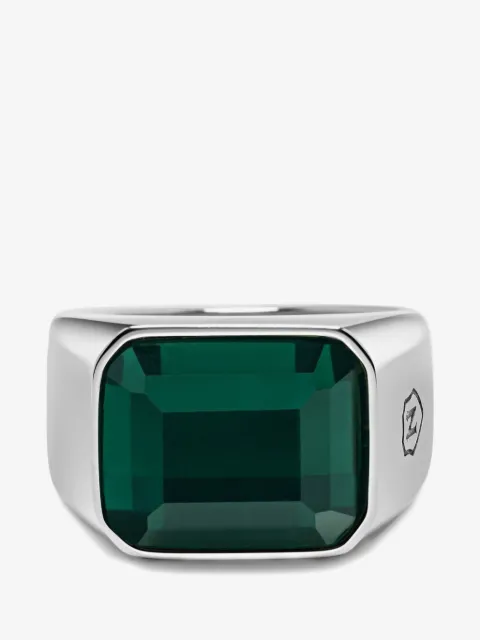 Nialaya Jewelry green zircon signet ring