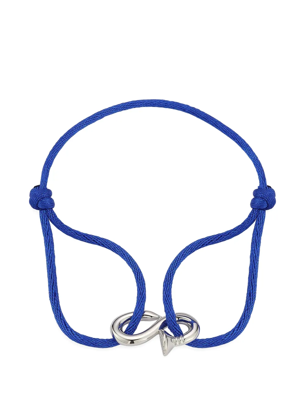 Mateo Bent Nail Blue Nylon bracelet - Argento
