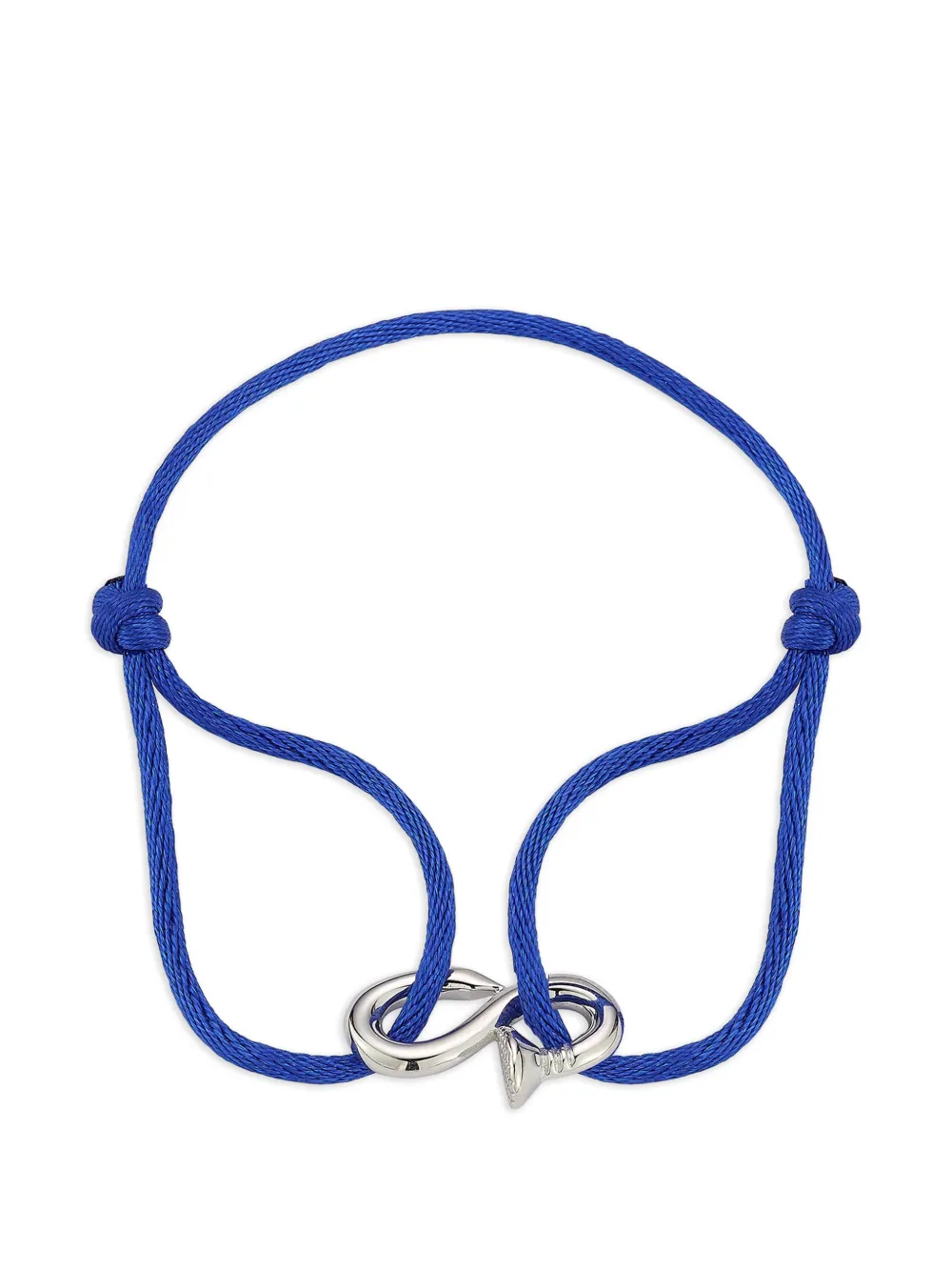 Mateo Bent Nail Blue Nylon bracelet - Argento