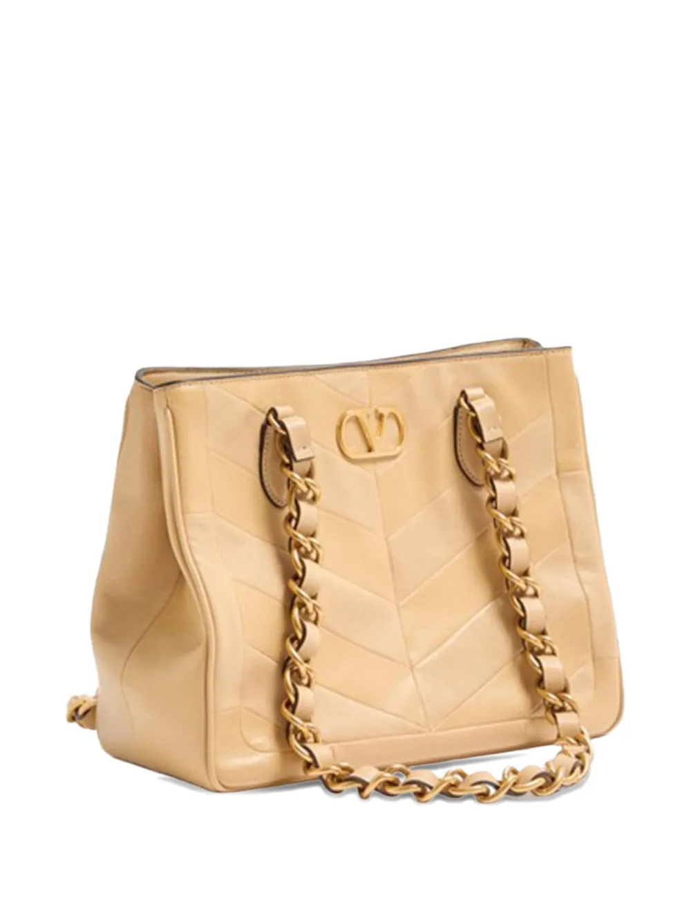 Valentino Garavani Laseine leren schoudertas Beige