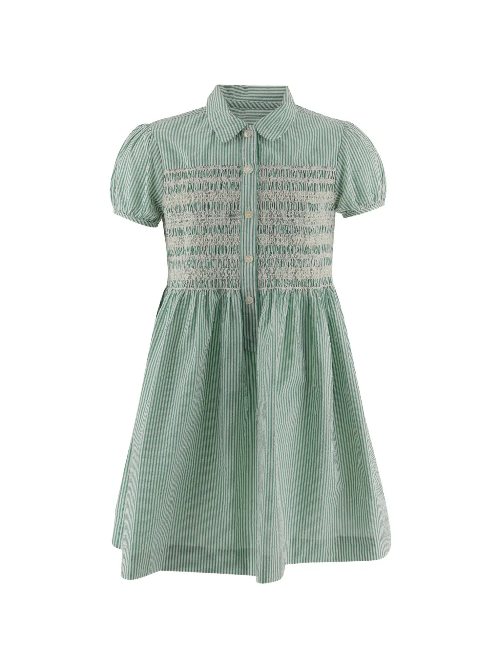 POLO RALPH LAUREN KIDS striped shirred dress - Verde